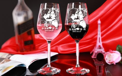 创意新婚实用刻字酒杯