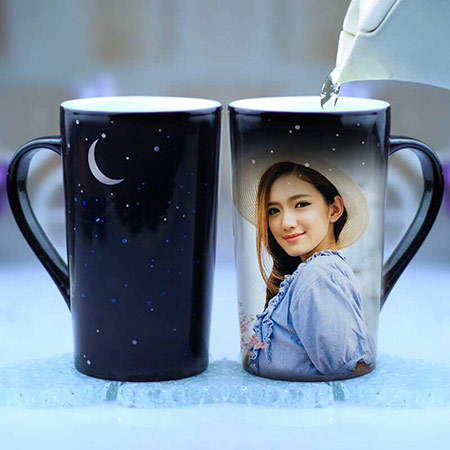 变色杯子创意个性定制星空可印照片加热一对马克水杯潮流情侣款女